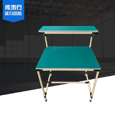 定制防靜電工作臺(tái) 15mm厚度夾板綠色防靜電皮白色封邊 調(diào)節(jié)小腳杯